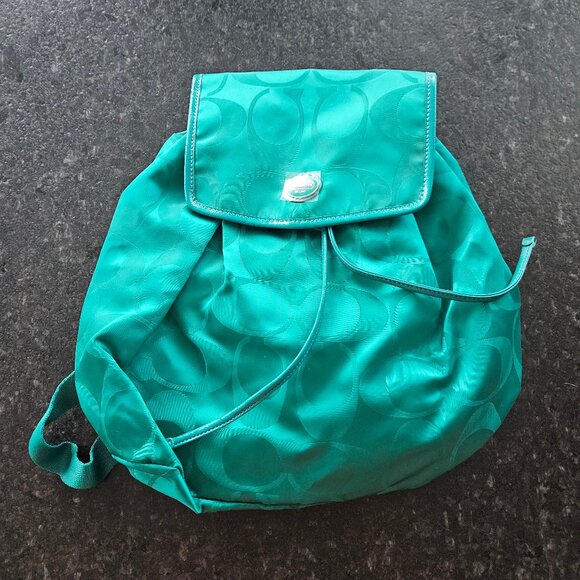 New with tags green Coach Backpack purse - Picture 1 of 7
